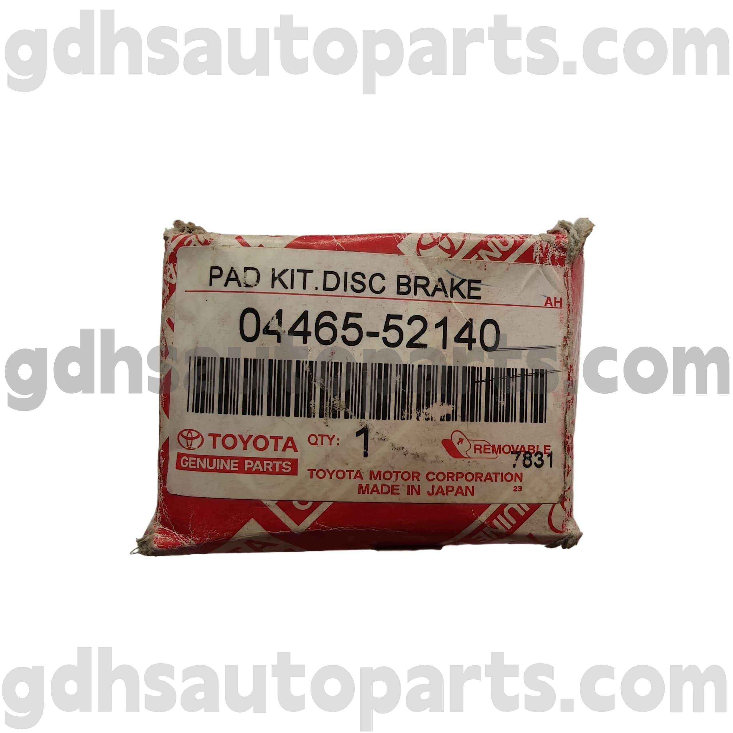 04456-52140 TOYOTA Äkta delar Front Bromsbelägg för chassi nr. Axp41 dlx