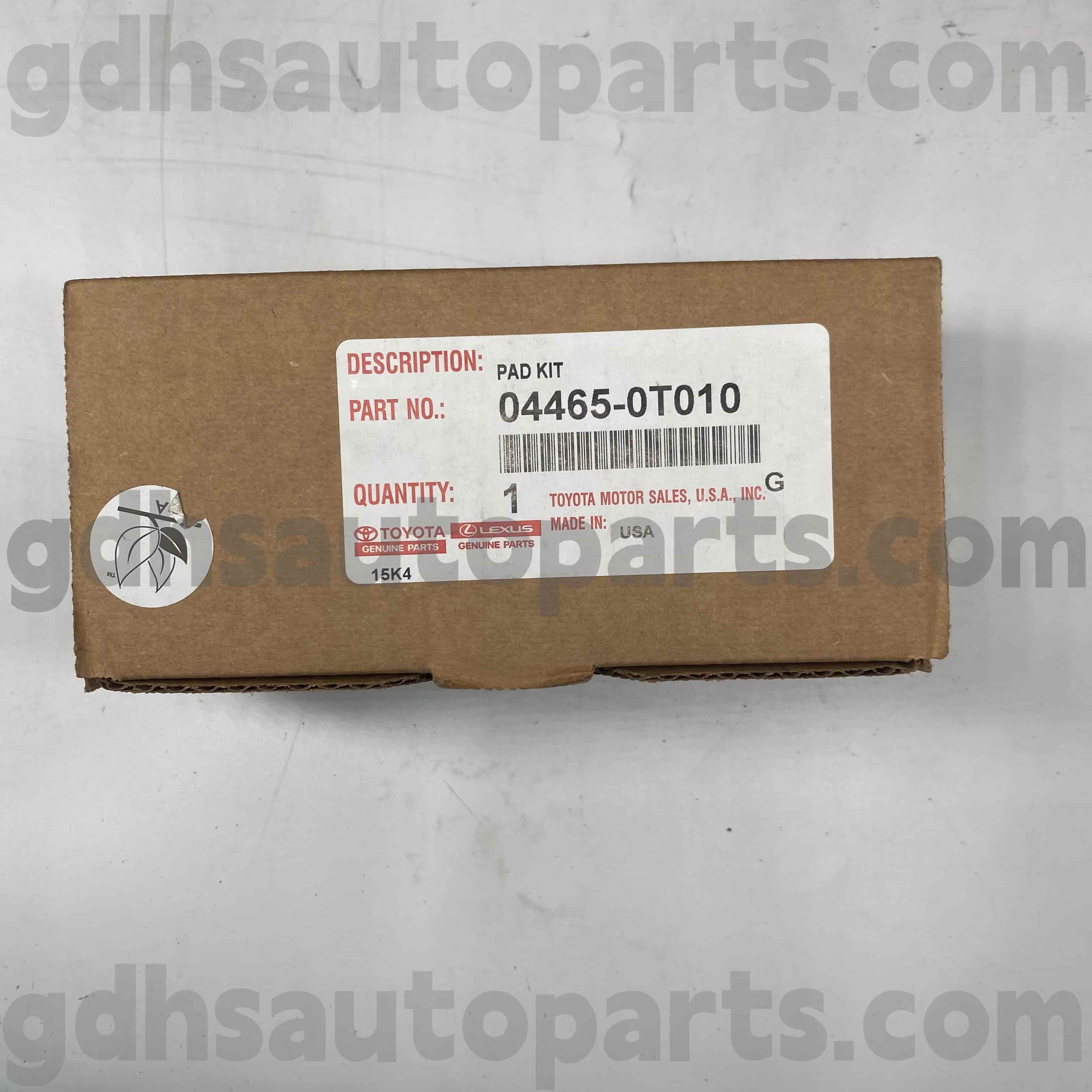 04465-0T010 TOYOTA Äkta delar Front Bromsbelägg för Venza-chassi nr. AGV1# GGV1#