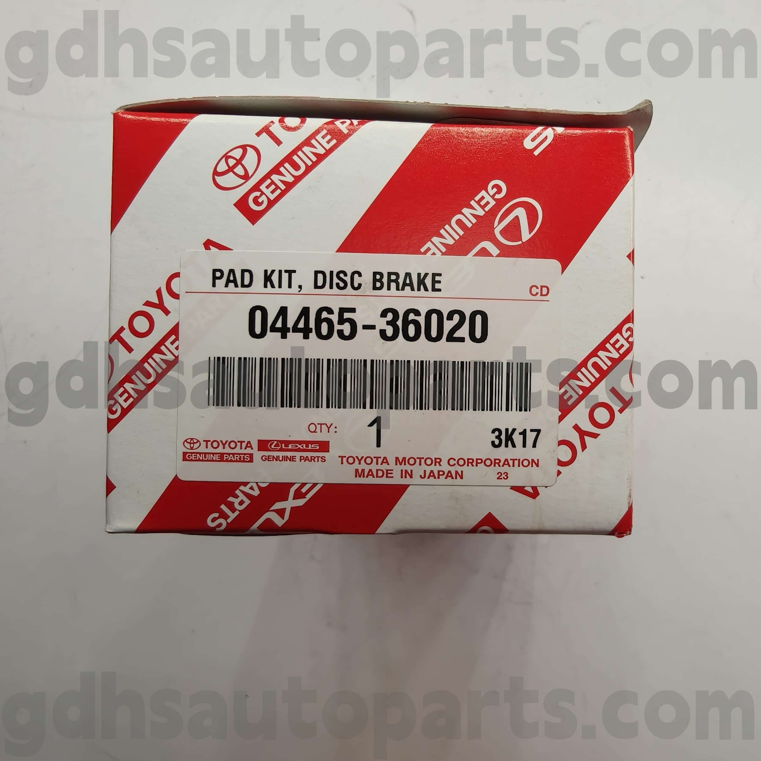 04465-36020 TOYOTA Äkta delar Front Bromsbelägg för Coaster Chassis nr. HZB RZB# BB4#