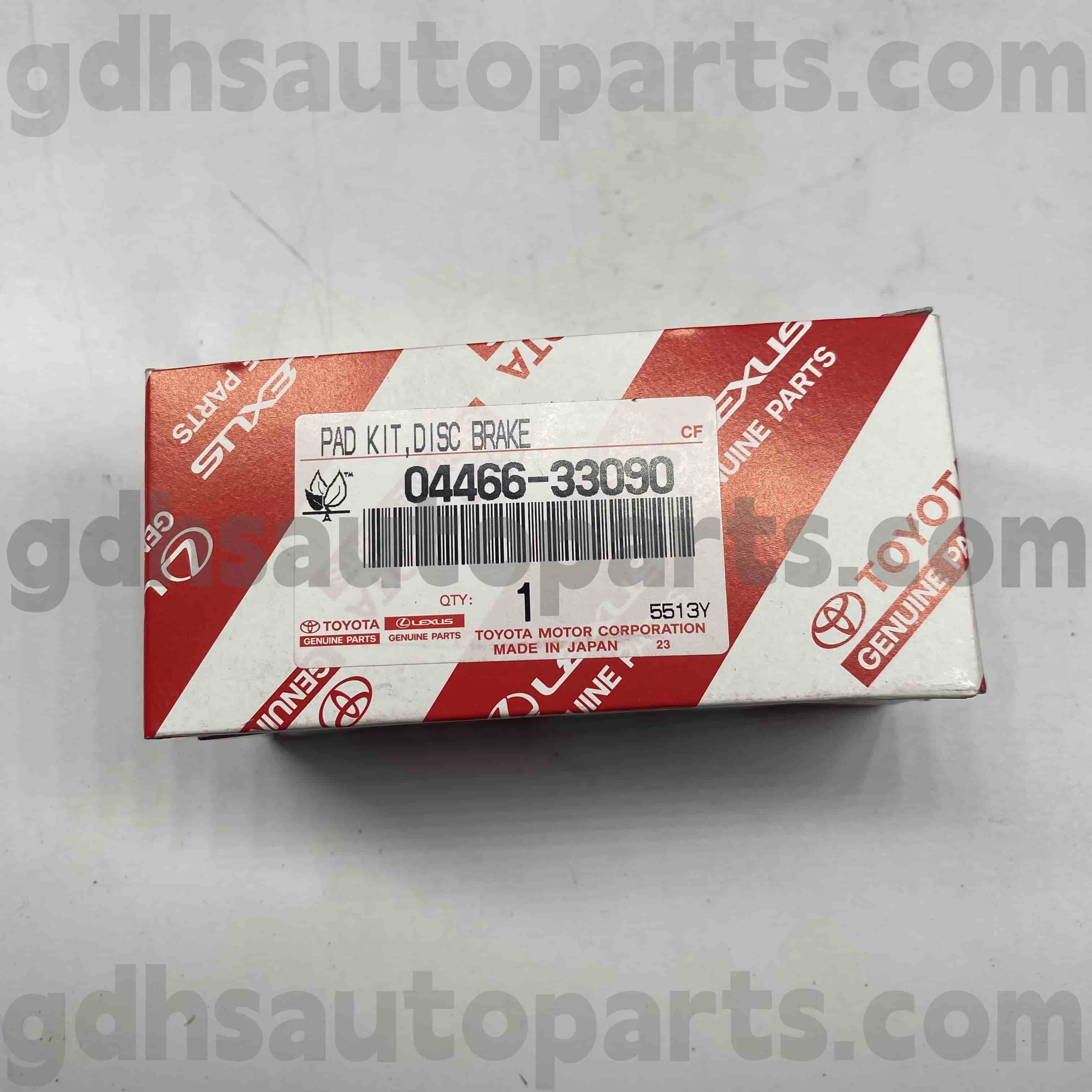04466-33090 TOYOTA Äkta delar Bakre bromsbelägg för Camry, Lexus ES300/330 Chassis nr. ACV30 MCV30 ES