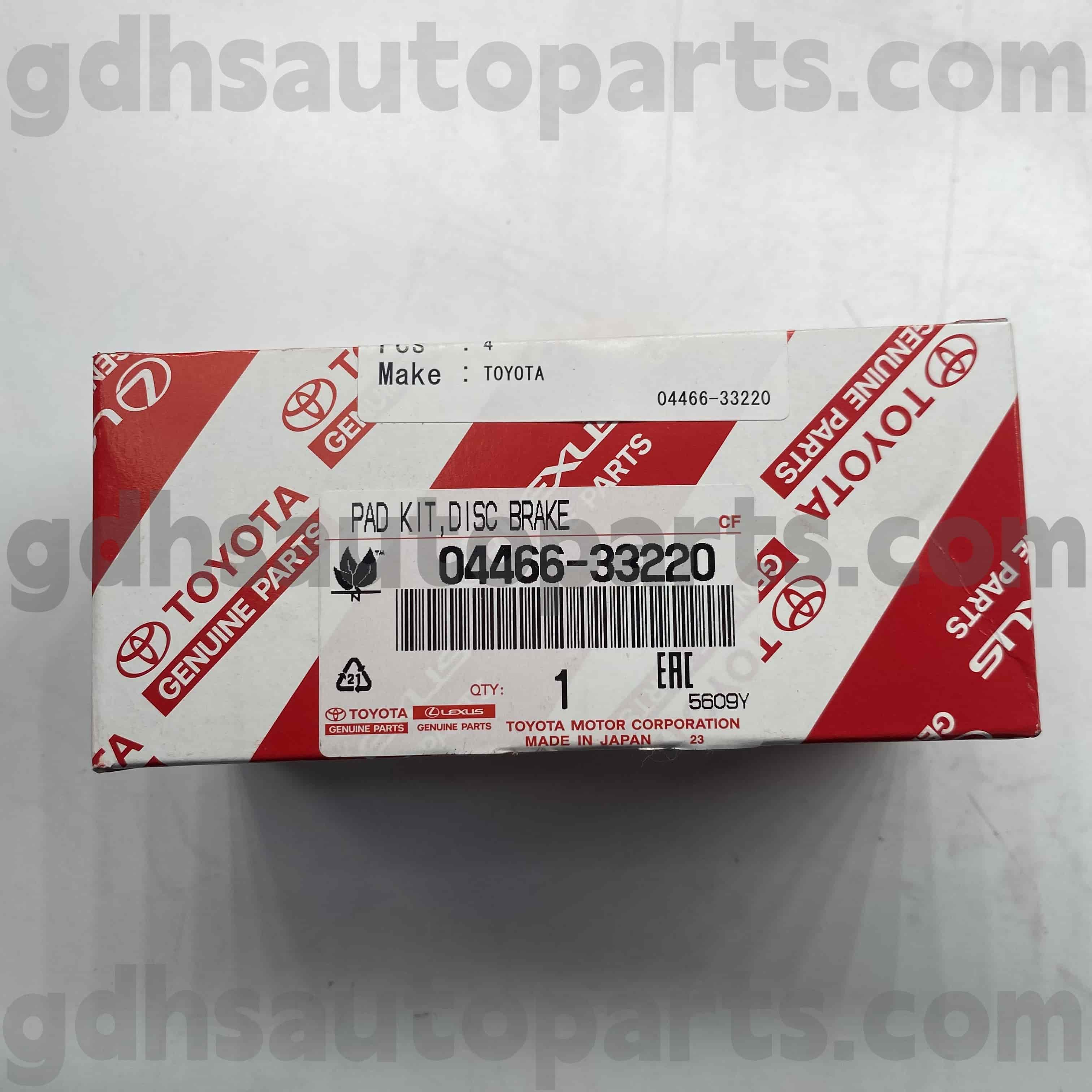 04466-33220 TOYOTA Äkta delar Bakre bromsbelägg för Camry/Hybrid, Lexus UX250H/200 Chassis nr. Axvh70