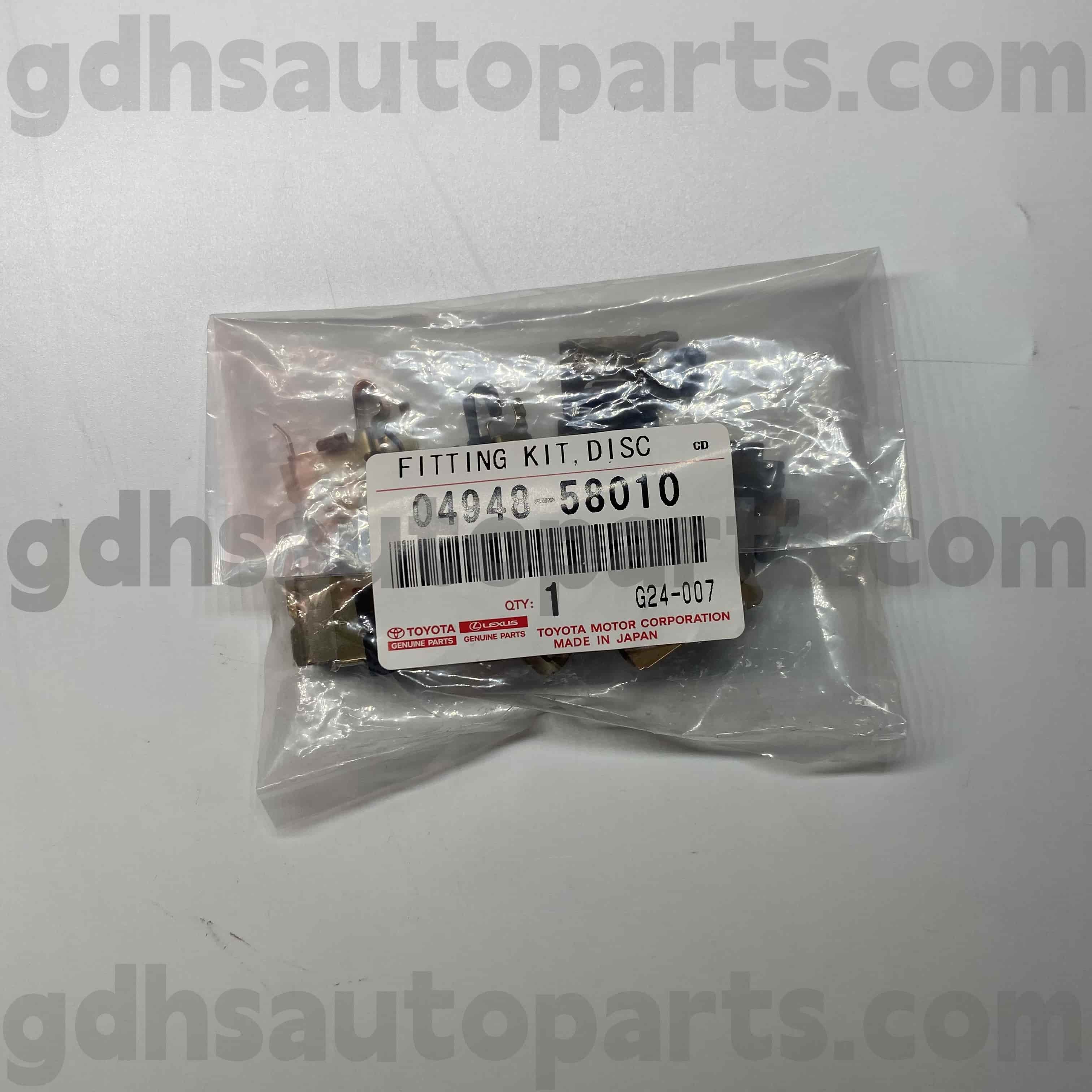 04948-58010 TOYOTA Äkta delar Bromsbelägg för reparation för Harrier/Hybrid, Yaris, Lexus LBxchassis nr. ZRE120 ZRE152 ZSP9#