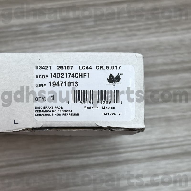 14D2174CHF1 ACDELCO Brake Pad för Escalade OE No.19241013