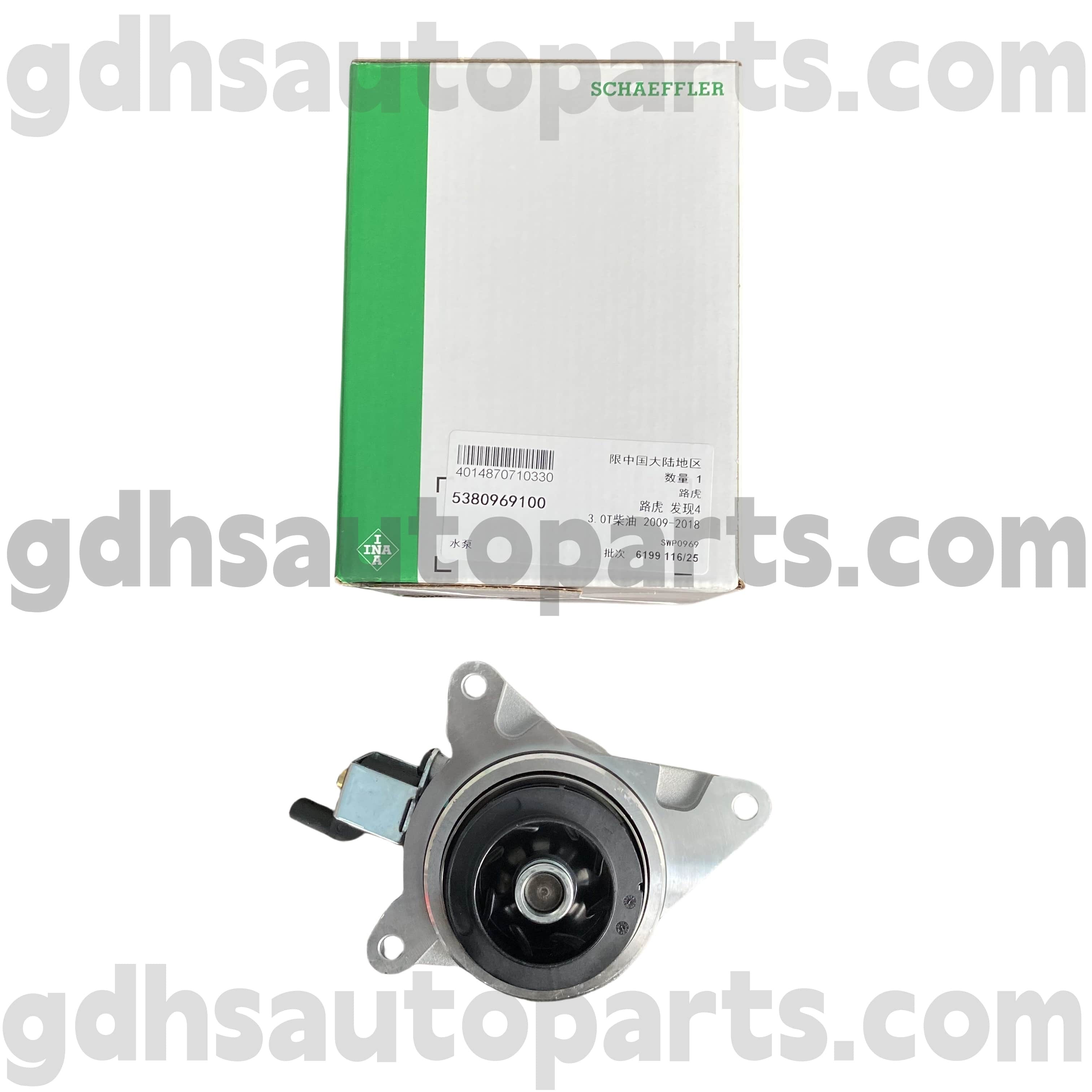 5380969100 Schaeffler ina Water Pump för Range Rover, Range Rover Sport, Land Rover Discovery 4, Range Rover Velar OE No.LR089625