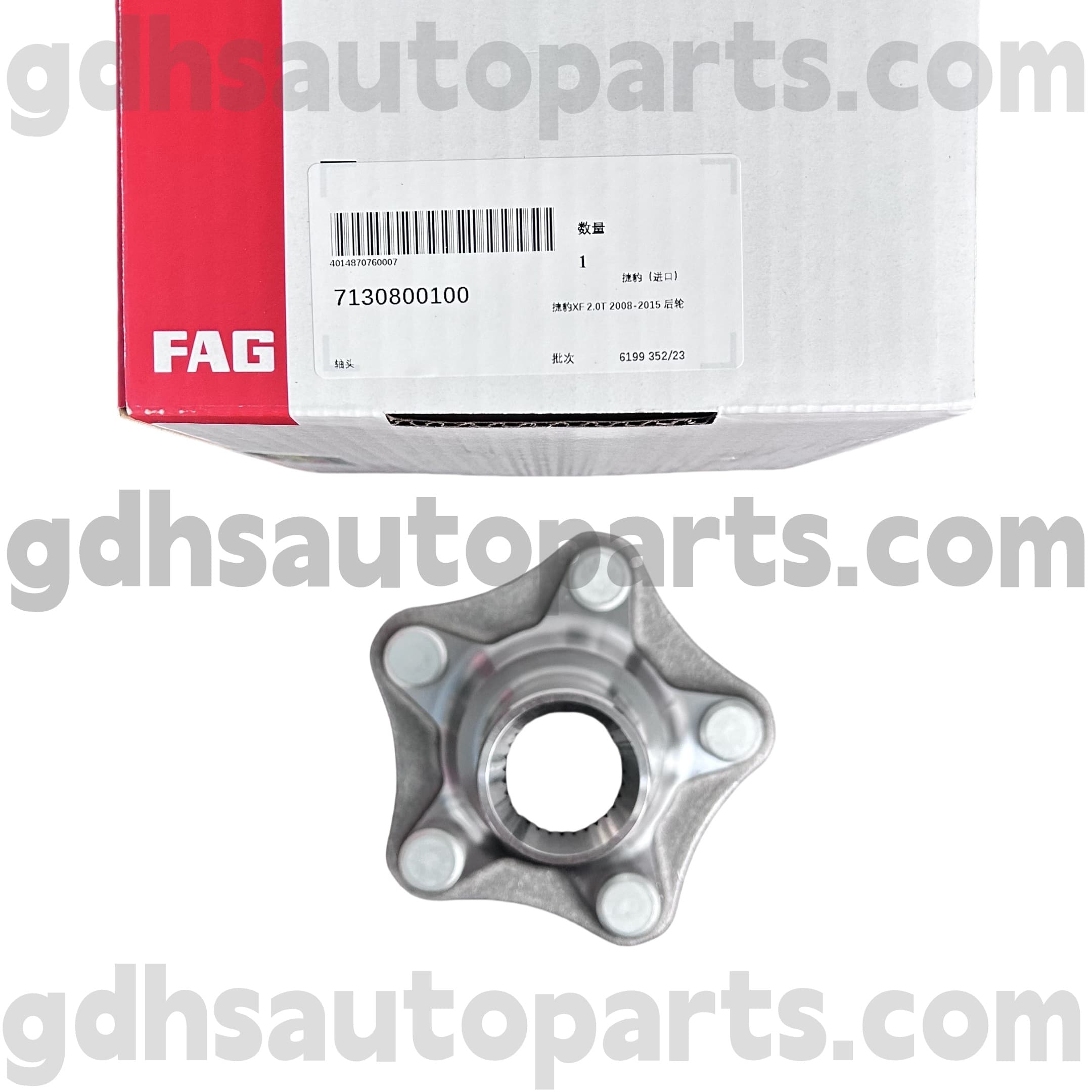 7130800100 Schaeffler Fag Wheel Hub för Jaguar XJ, Jaguar XF, Jaguar XK, F-Type, F-Pace Oe nr. C2D60511