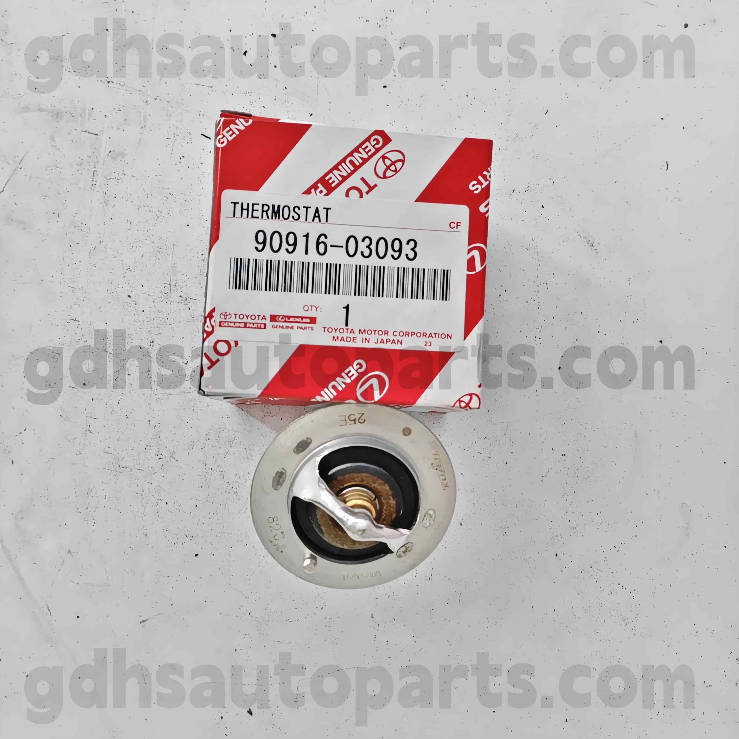 90916-03093 Toyota äkta delar termostat för Tacoma 、 hilux 、 Crown 、 Crown 、 Lexus GS300 、 Land Cruiser Prado Chassis nr. 1JZGTE, 1JZGE..JZX11#