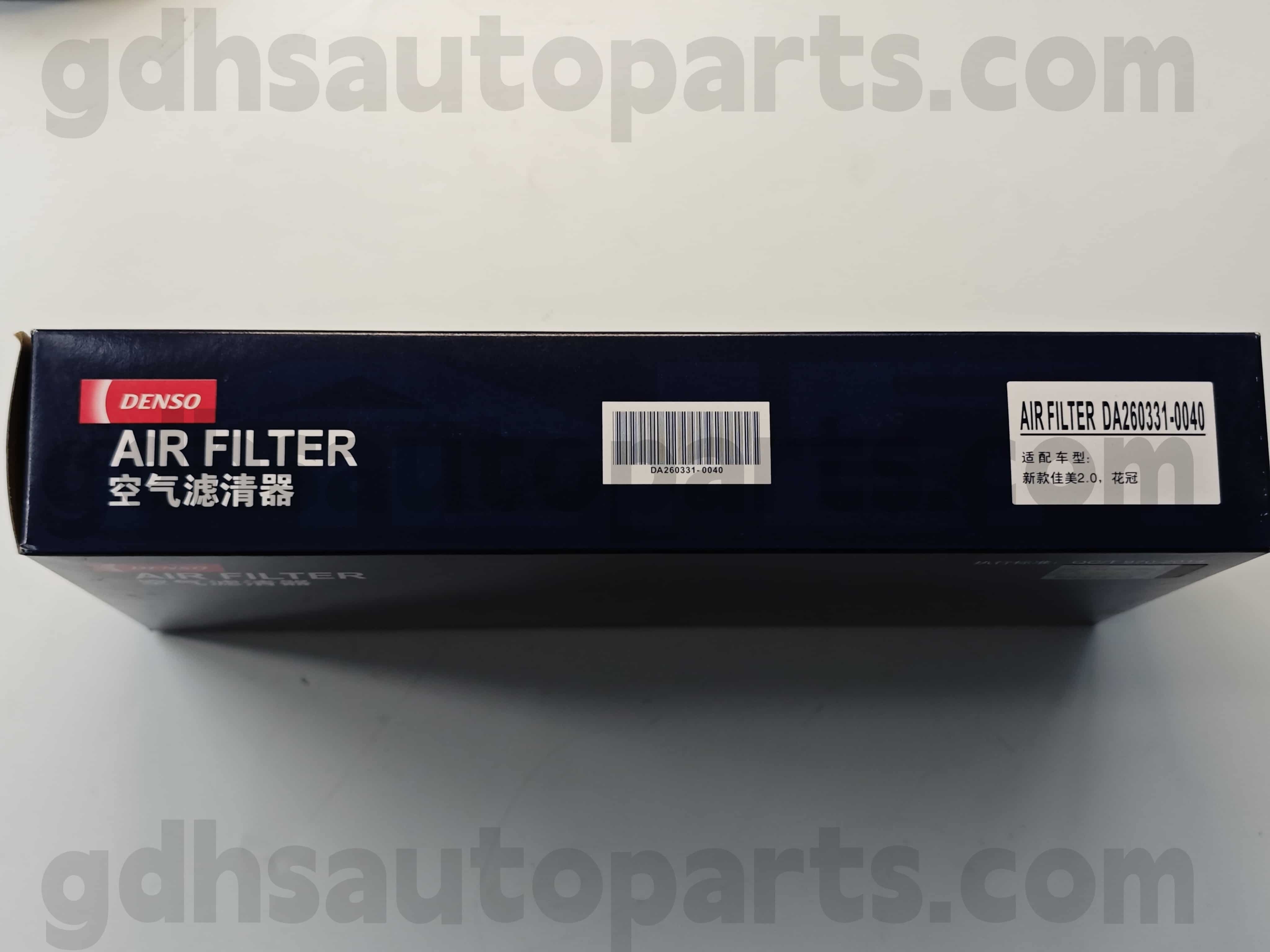 DA260331-0040 TOYOTA Äkta delar Air Filter för Corolla Chassis nr. 1zzfe..ZZE122 OE nr. 17801-0D050